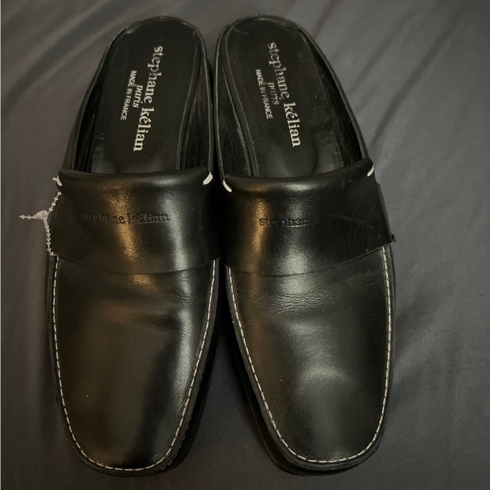 Stephane Kelian Black Leather Loafers